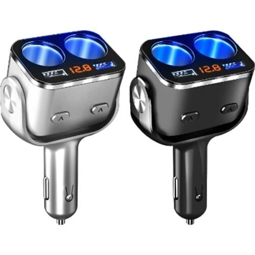 Car Cigarette Lighter Dual USB Splitter LED Voltage Monitor Auto Car Plug Converter Multifunctional Cigarette Lighter