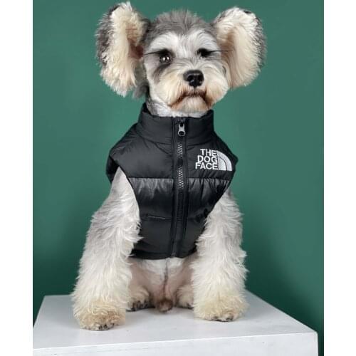 Luxurious The Dog Face Pet Dog Clothes Autumn Winter Warmth and Thick Down Vest, Small Medium Sized Teddy Schnauzer Dog Clothes