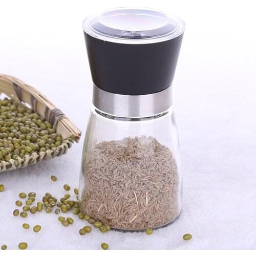 Manual Mills Kitchen Gadgets Pepper Spice Grinder Coffee Beans Sesame Grinder Ceramic Core Storage Grinding Glass Bottle Horn
