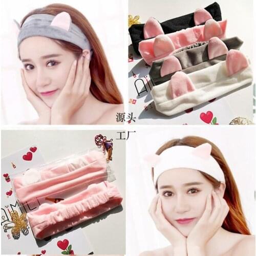 Net Red Super Soft Washing Face Hair Band Womens Cat Ear Hair Band Cute Sports Makeup Headband