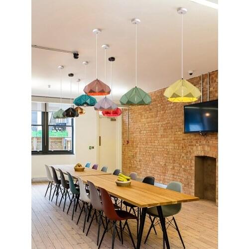 Nordic retro industrial style creative personality coffee restaurant golden diamond single head bar macarons color chandelier