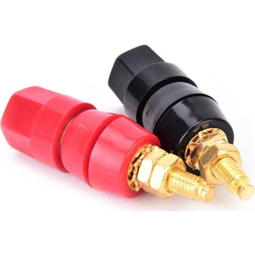 Terminals Red Black Connector Amplifier Terminal Binding Post Banana Speaker Plug Jack Adapter Socket