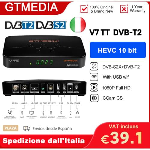 2020 GTMEDIA V7 Pro Satellite TV Receiver DVB-S2 S2X T2 Combo H.265 HEVC 10bit USB WiFi Ccam CA Card Slot TV BOX PK V7 PLUS V7S
