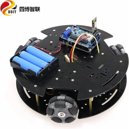 Wifi/Bluetooth/Handle Control 3WD Smart RC Robot Car Chassis Kit 58mm Omnidirectional Wheel High Torque DC Motor DIY For Arduino