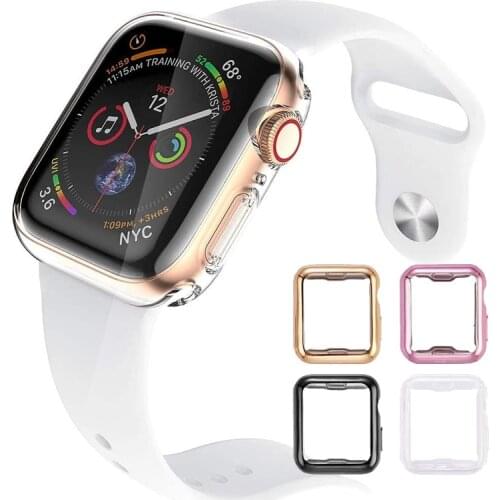TPU all-inclusive protective shell Case For Apple Watch Series 5 4 3 2 1 40mm 44mm Luxury Cover Shell 42mm bracelet smart watch