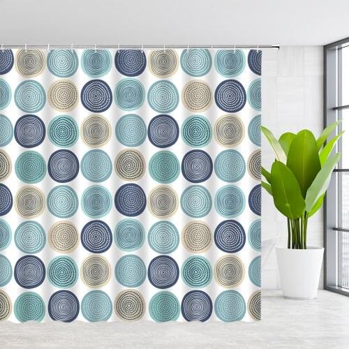 YSATNSFT Shower Curtain Liners Cartoon Abstract Art Circle Spin Stripes and Dots Pattern Print Bathroom Decor Waterproof Curtain