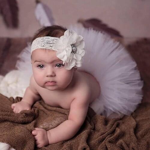 Hot Sale Newborn Baby Girls Tutu Infant Photography Props Toddler Skirt & Lace Headband Set Children Princess Summer Gown TS049