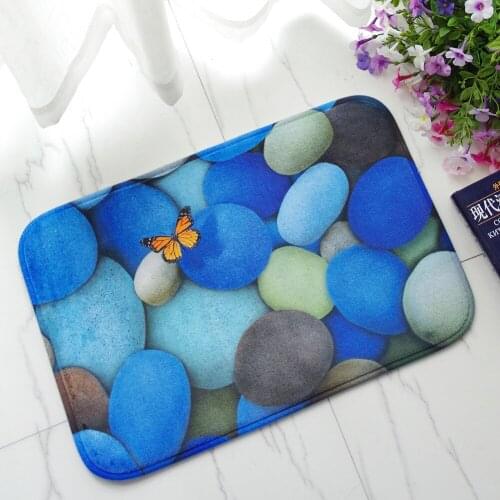 Zeegle Stone Printed Mats For Hallway Door Mats Anti-slip Bathroom Floor Mats And Bedroom Bedside Rugs Kitchen Water Proof Rug