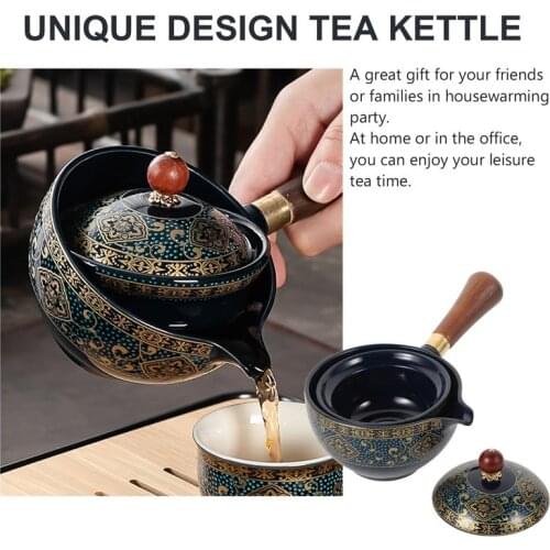 1pc Ceramic Teapot Handheld Teapot Exquisite Tea Set Side Handle Tea Kettle 360 ° Teapot Ceramic Single Pot Side Handle Pot