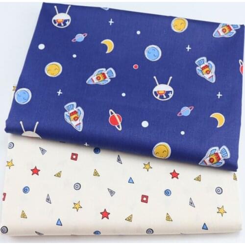 150cm width Brand New Design Space Travel Rocket & Star 100% Cotton Fabric For DIY Sewing Bedding Quilting Decoration