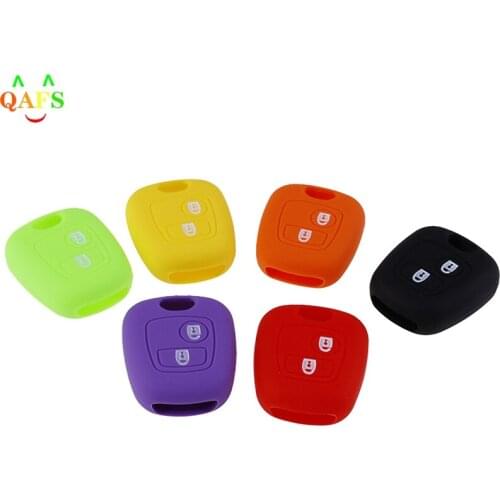 2 Buttons Silicone Rubber Car Remote Key Case Cover For 107 206 307 207 408 Key Protector Holder Shell