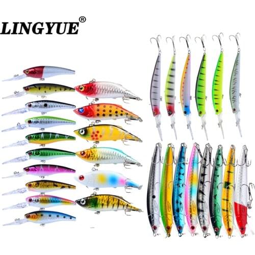 30pcs/Lot Fishing Lure Hard Baits 30 Colors Mixed Minnow Lures and VIB Bait Crankbait Plastic Fishing Tackle Pesca