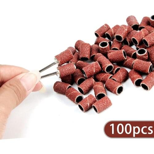6mm Sanding Bands Sleeves & 2 Mandrels Electric Grinding Polishing Sandpaper circle Sand Ting 100pcs per sets