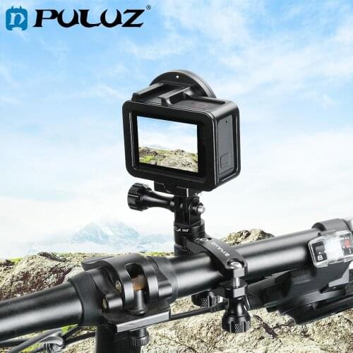 PULUZ 360 Degree Rotation Bike Aluminum Handlebar Adapter Mount & Screw for GoPro HERO7/6/5/4 Session /3+/DJI OSMO Action/Xiaoyi