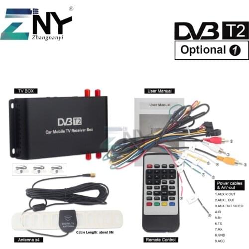 Car DVB-T2 Digital TV Box 4 Seg Support 180-200KM/H Speed Driving Digital Car TV Tuner HDMI HD 1080P TV Receiver