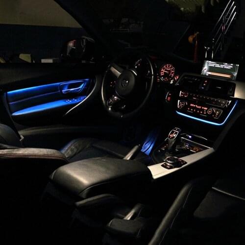 Blue Orange 2 Color Car Neon Interior Door Panel Ambient Light Decorative Lighting Tuning For BMW 3 Series F30 F31 2012-2018