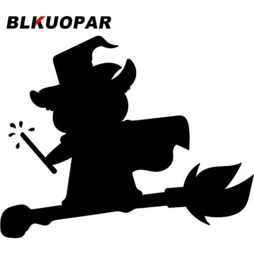 BLKUOPAR for A Dog Witch with A Magic Wand Flew Car Stickers Personality Simple Decals Creative Scratch-Proof Scratch-Proof