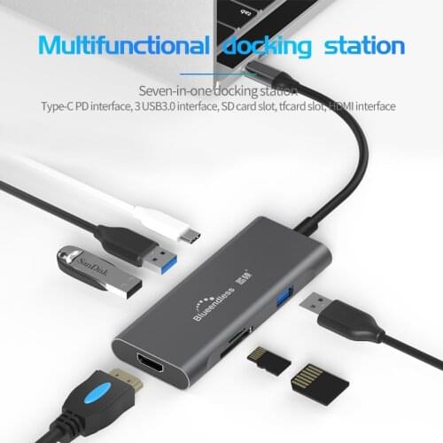 Blueendless Hub usb C HDMI Multi USB 3.0 Adapter Dock Accessories USB C Type C USB hub Splitter for MacBook Pro Laptop hub