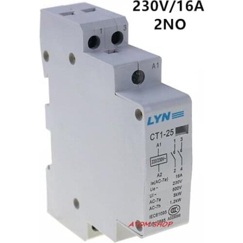 CT 2P 16A 220V 2NO household AC contactor /Household contact module LYN