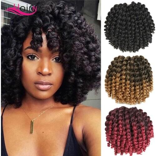 Hair Nest Crochet Braids Jamaican Bounce Ombre Crochet Hair афро кудри Extensions Wand Curl Crochet Braiding Hair For Black