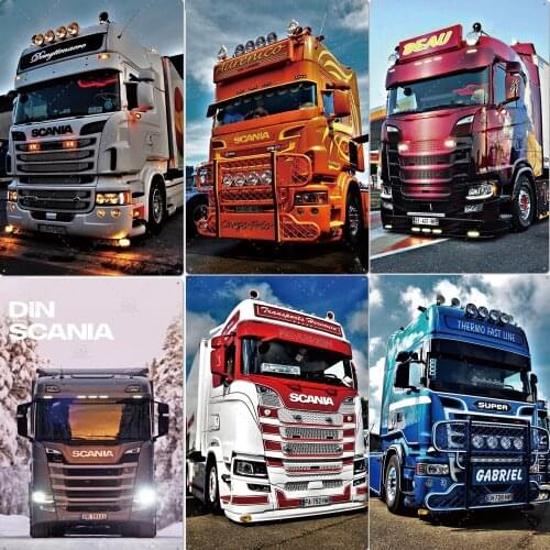 Scania Metal Sign Plaque Metal Vintage Tin Sign Metal Poster Wall Decor for Garage Bar Pub Man Cave Decorative Plate