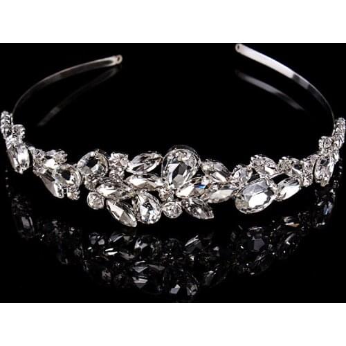 Fashion Bridal Crystal Crown Tiara Women Flower Headband Zircon Hairband Bride Hair Accessories Crown Wedding Christmas Gifts