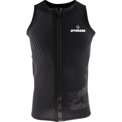 Mens Wetsuit Top Sleeveless Neoprene Wet Suit (3mm Thickness) Front Zipper Diving Vest - Various Sizes