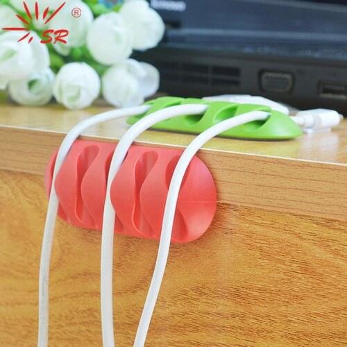 SR Cable Winder 2PCS 5 Wire Creat Spiral Organizer Wire Storage Silicon Charger Cable Holder Clips for Laptop Cable for Mouse Ea