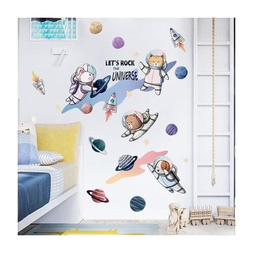 Wall Sticker Dogs And animals Space Party Cartoon Baby Room Wall Decoration Nursery Classroom Posters And Prints Home Decor