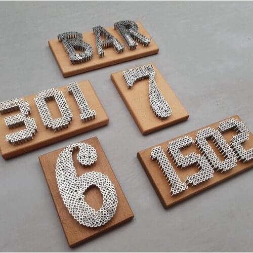 House Number Beech Stainless Steel Screw Number Door Plate Screw Art Decoration Custom Number Letter Custom Doorplate