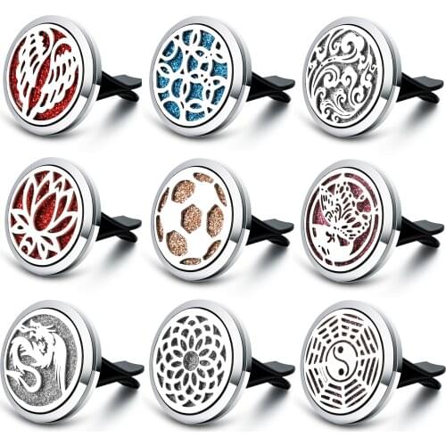 New Style Angel Wings Detachable Car Air Freshener Aroma Locket Stainless Steel Essential Oil Diffuser Perfume Pendant Jewelry