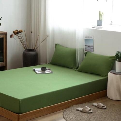 Modern Fashion Bed Sheet Knitted Cotton Single Product Bed Sheet Fitted Mattress Four Corners With Elastic Soft Band Sheet 3size