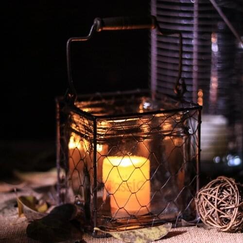 Retro Iron Candlestick Candle Holder Home Decor Sconce Nostalgic Antique French Candle Mental Rack Wedding Photography Props