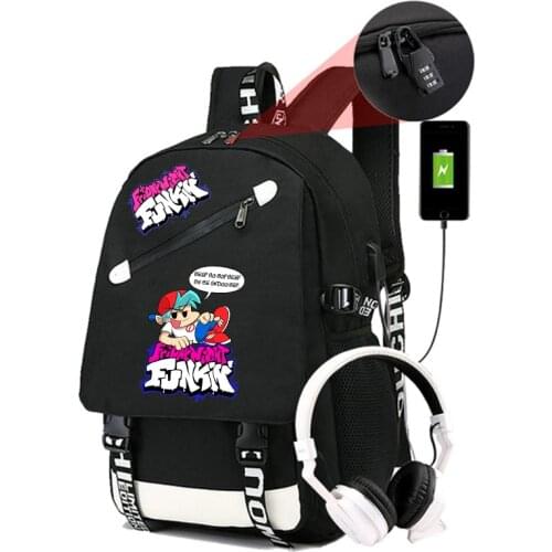 Fashion Boy Casual Rucksack Street Youth Men Women Game Backpack School Student Bookbag Usb Charging Interface Travel Bag