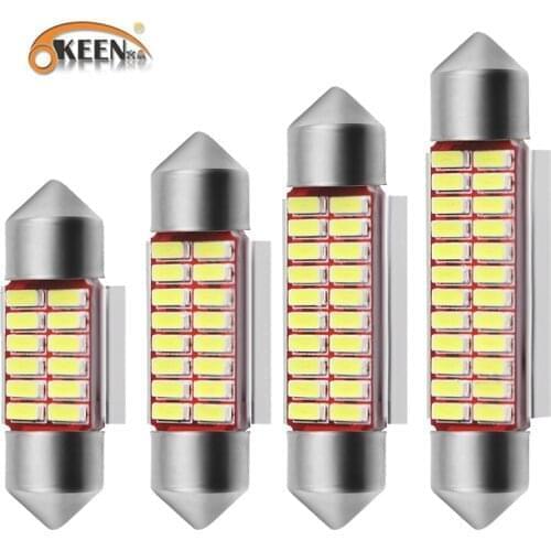 OKEEN 1pc Festoon LED Bulbs 31mm 36mm 39mm 41mm C5W C10W Super Bright Car Dome Light Canbus No Error Auto Interior Reading Lamps
