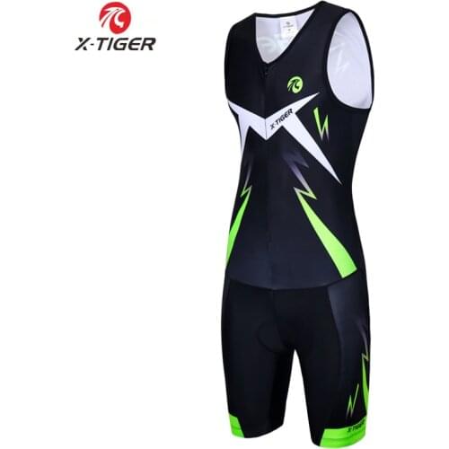 X-Tiger Triathlon Cycling Jersey Sponge Padded Cycling Skinsuit Men Women MTB Road Bike Jersey Downhill Ropa De Ciclismo Maillot
