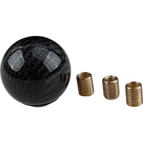 Universal Car Carbon Fiber Style Ball MT Gear Shift Shifter Stick Lever Knob With Adapter M8 M10 M12 Accessories