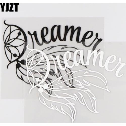 YJZT 15.1X11.7CM Dreamer Car Sticker Decor Vinyl Decal Personality Pattern Creative Black/Silver 4C-0012
