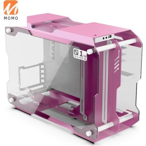 ZC-01M Mini MATX/ATX Board Full Aluminum Tempered Glass Side Transparent DIY Open Computer Small Chassis