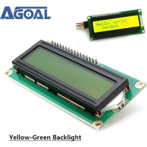 IIC/I2C 1602 Yellow-Green and Blue Backlight LCD Display Module Screen Meter