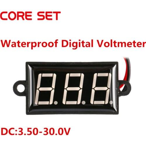 0.56" Mini Digital Voltmeter Waterproof Voltage Meter DC3.5-30V Variable Precision Red LED Auto Car Truck Vehicles Motor Voltage