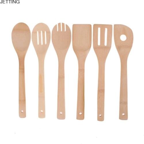1pc Wood Kitchen Spoon Spatula Mixing Professional Drop Shipping Bamboo Utensil Kitchen Wooden Cooking Tools Bamboo
