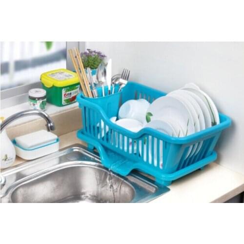 1PC Multi-functional Plastic Non-folding Storage Rack Dish Plate Bowl Drying Rack with Drainer Storage Holder Kitchen JH 0760