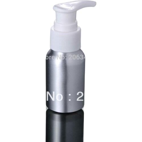 100pcs 30ml Aluminium bottle with white lotion pump