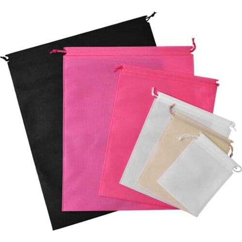100pcs 16x20 20x28 25x30 30x40cm Non-woven Drawstring Bag Clothing And Shoes Gift Storage Bag Environmental Drawstring Bag