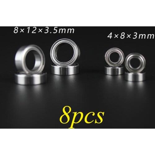 8PCS 4*8*3/8*12*3.5mm Bearings For 1/18 Scale WLtoys A949/A959/A969/A979/K929/A959-b/A969-b/A979-b/K929-b RC Car Model