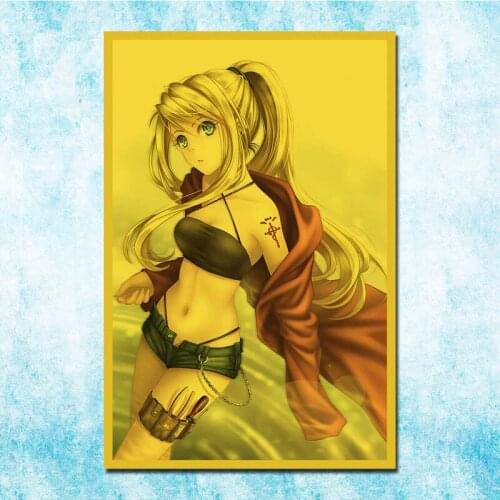 Anime Fullmetal Alchemist Edward Elric Roy Vintage Posters Art Silk Poster Canvas Retro Print For Home Room Decor Decoration-043