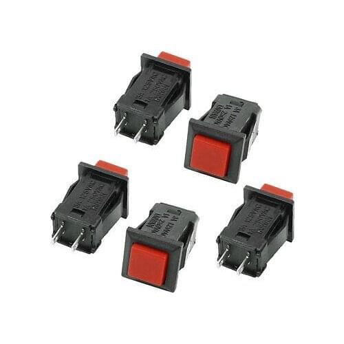 Red Latching Dash OFF-ON Push-Button Car Switch AC 3A/125V 1A/250V