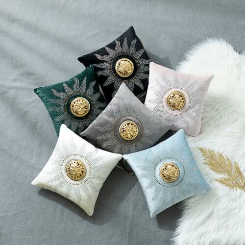 Tarot Mythical Rhinestone Velvet Cushion With Censer Luxury Royal Home Decoration Seat Cushion Sleep Pillow Square Cushion 30cm