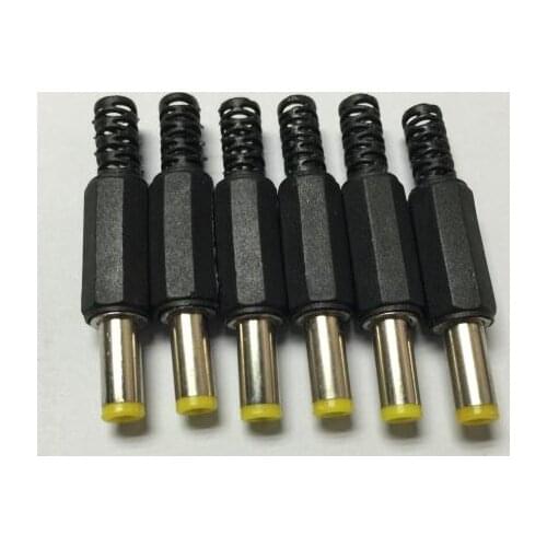 Free shipping 5.5mm x 2.5mm DC Power Plugs Male Barrel Connectors Black 10pcs